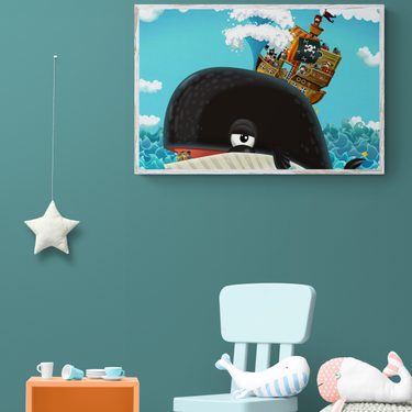 chlapčenská detská izba, obraz s pirátskou loďou
