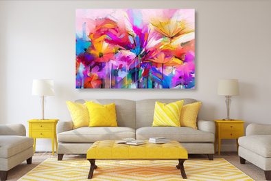 obraz abstraktné farebné kvety