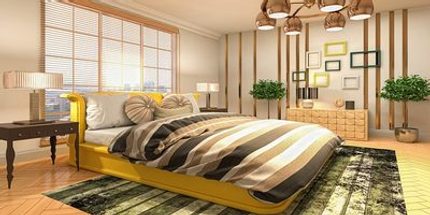 moderná spálňa s izbovými rastlinami