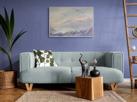 moderná obývačka vo farbe roka 2022 Very Peri