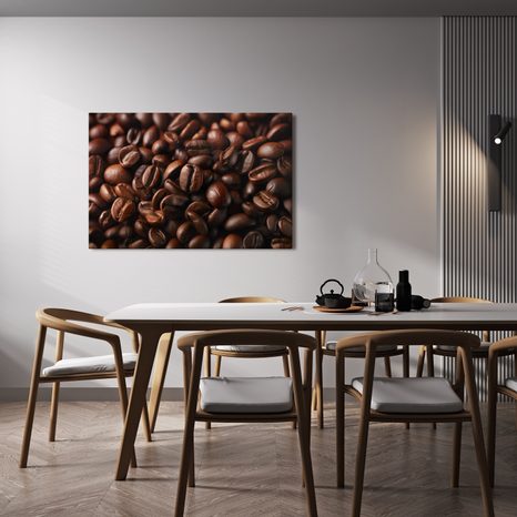 WANDBILD KAFFEEBOHNEN IM DETAIL - BILDER VON ESSEN UND GETRÄNKEN - BILDER