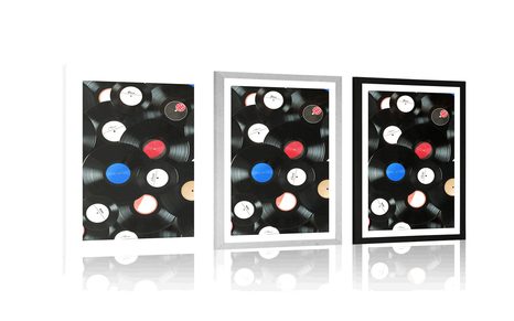 PLAKAT S PASPARTUOM RETRO PLOČE - VINTAGE I RETRO - PLAKATI