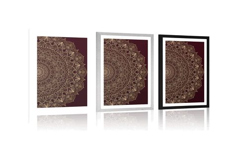 POSTER WITH MOUNT DETAILED DECORATIVE MANDALA - FENG SHUI - POSTERS