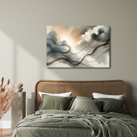 WANDBILD LICHT- UND NEBELSTRÖMUNG - WANDBILDER ABSTRAKTE FORMEN - BILDER