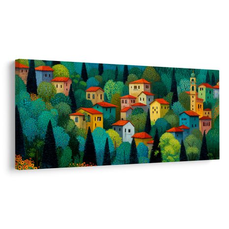 OBRAZ BAREVNÉ DOMY V PŘÍRODĚ - BAREVNÉ DOMY - OBRAZY