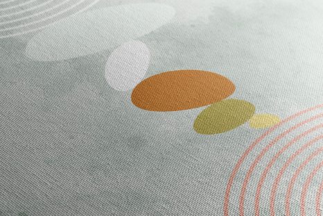 OBRAZ MODERNÍ KRUH S DUHOU MID-CENTURY - ABSTRAKTNÍ OBRAZY - OBRAZY