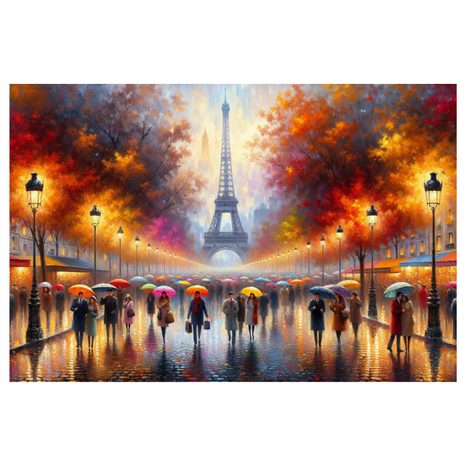 QUADRO SU TELA – PARIGI AUTUNNALE CON TORRE EIFFEL - QUADRI DI PARIGI - STAMPE E QUADRI