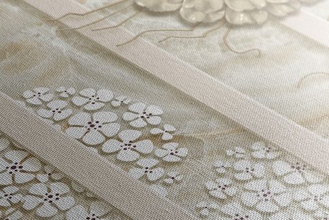 OBRAZ ABSTRAKCYJNE KWIATY NA MARMUROWYM TLE - OBRAZY ABSTRAKCYJNE - OBRAZY