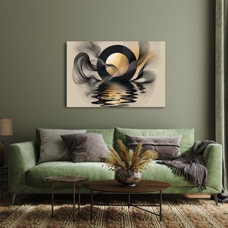 WANDBILD ABSTRAKTER MOND AM WASSER - ABSTRAKTE BILDER - BILDER