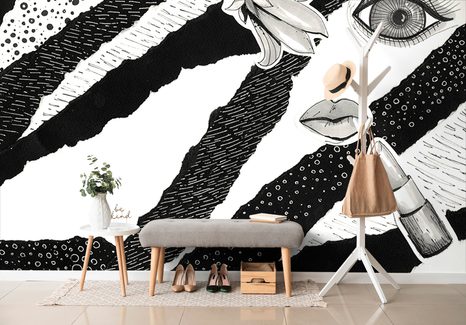 SAMOLEPÍCÍ TAPETA ČERNOBÍLÁ MÓDNÍ IKONA - SAMOLEPÍCÍ TAPETY - TAPETY