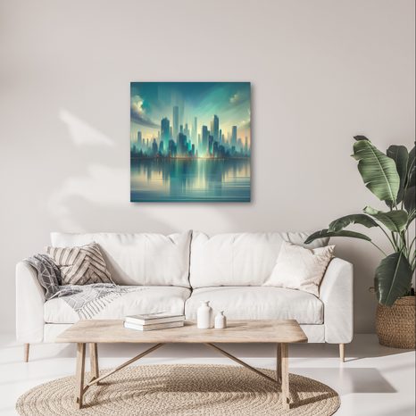 OBRAZ ODRAZ MĚSTA NA HLADINĚ - OBRAZY MĚSTA - OBRAZY