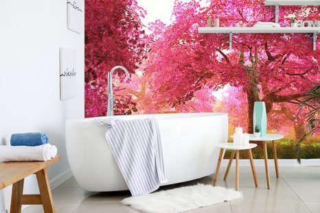 CARTA DA PARATI AUTOADESIVA – ALBERI DI CILIEGIO IN FIORE - CARTA DA PARATI - 🔥 SVENDITA TOTALE