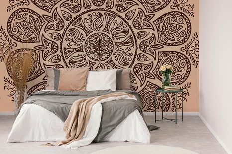 TAPETA MANDALA S ABSTRAKTNÍM LIDOVÝM VZOREM - TAPETY FENG SHUI - TAPETY
