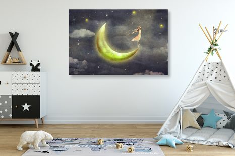 TABLOU FATĂ PE LUNĂ - TABLOURI CU DIVERSE PERSOANE - TABLOURI