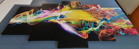 TABLOU 5-PIESE EXPLOZIE DE CULORI - TABLOURI ABSTRACTE - TABLOURI