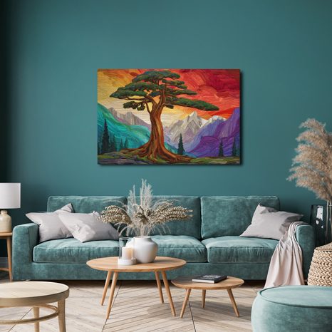 OBRAZ NÁDHERNÝ STROM ŽIVOTA V HORÁCH - OBRAZY STROMY ŽIVOTA - OBRAZY