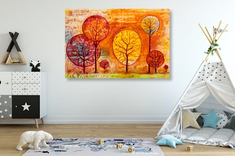 OBRAZ DRZEWA W JESIENNYCH KOLORACH - OBRAZY PRZYRODY I KRAJOBRAZY - OBRAZY