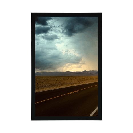 PLAKÁT CESTA UPROSTŘED POUŠTĚ - PŘÍRODA - PLAKÁTY