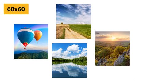 SET OBRAZŮ VÝHLED NA NÁDHERNOU PŘÍRODU - SESTAVY OBRAZŮ - OBRAZY