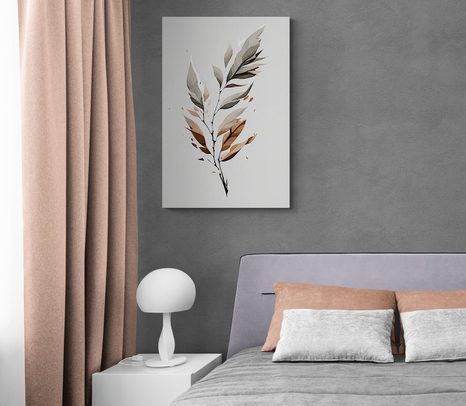 OBRAZ MINIMALISTICKÝ LIST V POHYBU - OBRAZY STROMY A LISTY - OBRAZY