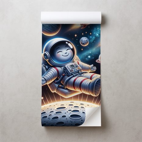 SAMOLEPÍCÍ FOTOTAPETA VESELÝ ASTRONAUT MEZI RAKETAMI - ΠΑΙΔΙΚΉ ΤΑΠΕΤΣΑΡΊΑ - ΤΑΠΕΤΣΑΡΊΕΣ