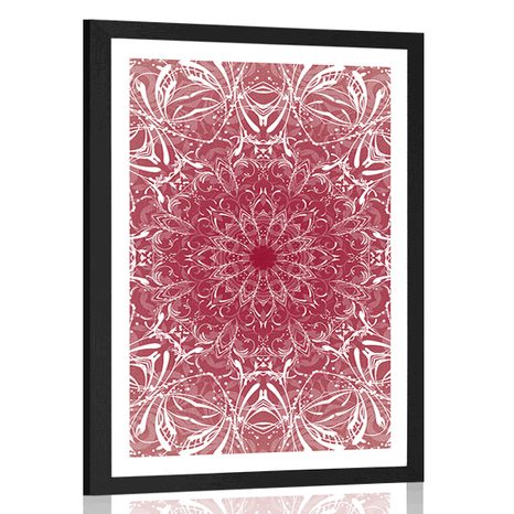 POSTER MIT PASSEPARTOUT ROSA ROSETTE - FENG SHUI - POSTER