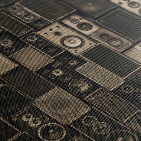 5-TEILIGES WANDBILD VINTAGE LAUTSPRECHER - MUSIKBILDER - BILDER