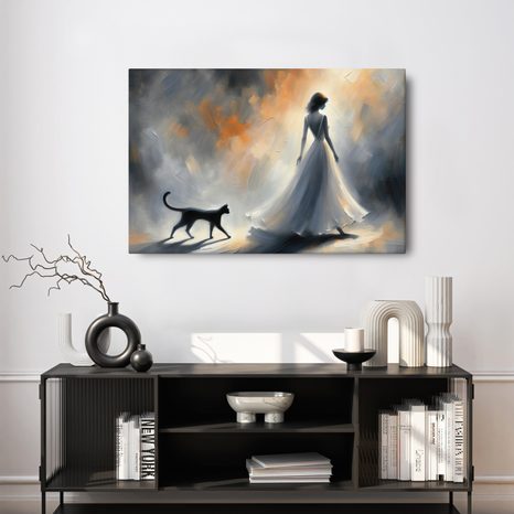 WANDBILD DAME IM NEBLIGEN LICHT - WANDBILDER FRAUEN - BILDER