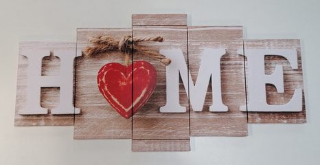 TABLOU 5-PIESE CU INSCRIPȚIA HOME - TABLOURI CI CITATE ȘI INSCRIPȚII - TABLOURI