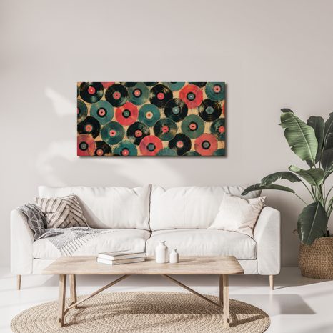 WANDBILD BUNTE SCHALLPLATTEN - MUSIKBILDER - BILDER