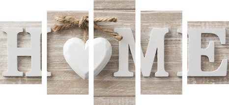 5 RÉSZES KÉP HOME VINTAGE KIVITELBEN - KÉPEK SZÖVEGEKKEL, IDÉZETEKKEL - KÉPEK