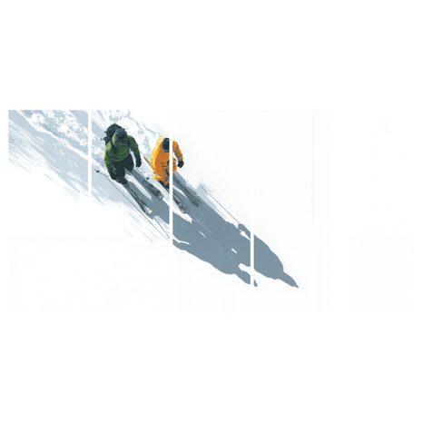 QUADRI 5 PEZZI – AVVENTURA SCIISTICA INVERNALE - QUADRI NATALIZI E INVERNALI - STAMPE E QUADRI