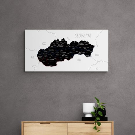 QUADRO IN SUGHERO – MAPPA DELLA SLOVACCHIA MODERNA - QUADRI SU SUGHERO - STAMPE E QUADRI