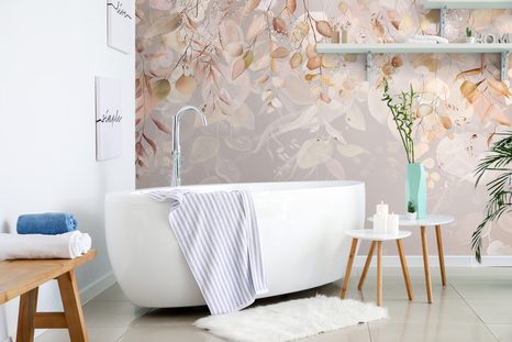 CARTA DA PARATI AUTOADESIVA – FOGLIE DELICATE IN ABITO SCURO - CARTA DA PARATI AUTOADESIVE - CARTA DA PARATI