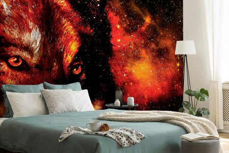 TAPETE GEHEIMNISVOLLER WOLF - TAPETEN MIT TIERMOTIVEN - TAPETEN