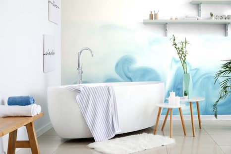 SAMOLEPÍCÍ TAPETA NÁDHERNÁ MODRÁ ABSTRAKCE - SAMOLEPÍCÍ TAPETY - TAPETY