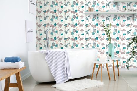 CARTA DA PARATI AUTOADESIVA – NINFEE E KOI IN VERSIONE CHIARA - CARTA DA PARATI AUTOADESIVE - CARTA DA PARATI