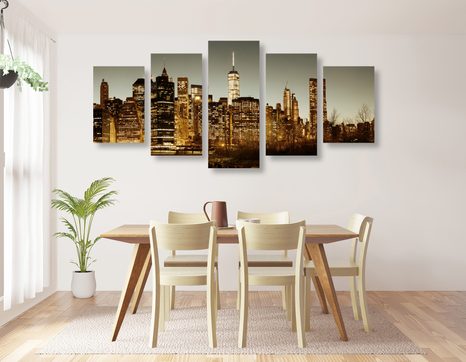 5 RÉSZES KÉP NEW YORK KÖZPONT - VÁROST ÁBRÁZOLÓ KÉPEK - KÉPEK