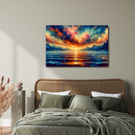 OBRAZ ZÁPAD SLUNCE NAD OCEÁNEM - OBRAZY MOŘE A PLÁŽ - OBRAZY