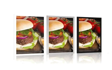 PLAKÁT AMERICKÝ HAMBURGER - S KUCHYŇSKÝM MOTIVEM - PLAKÁTY
