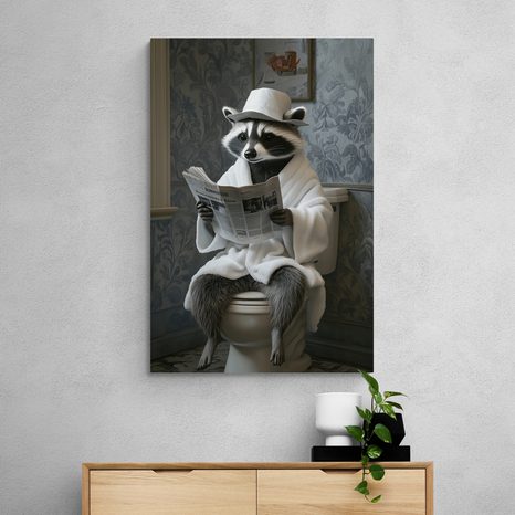 KÉP MOSÓMEDVE ÚJSÁGGAL A WC-N - ÁLLATMINTÁS KÉPEK - KÉPEK