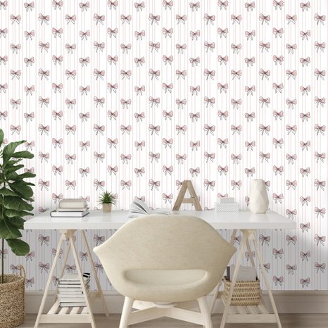 SAMOLEPÍCÍ TAPETA RŮŽOVÉ MAŠLE NA BÍLÉM POZADÍ - VZOROVANÉ TAPETY - TAPETY