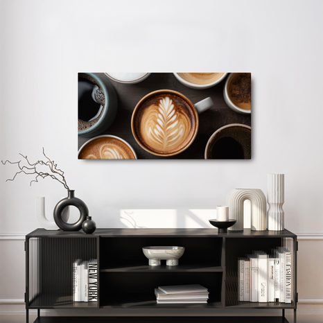 OBRAZ KÁVOVÁ POHODA NA STOLE - OBRAZY JÍDLA A NÁPOJE - OBRAZY