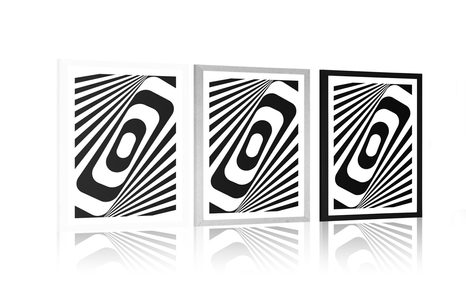 POSTER CU PASSEPARTOUT ILUZIE ÎN ALB-NEGRU - ALB-NEGRU - POSTERE