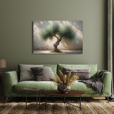 OBRAZ OLIVOVNÍK NA KAMENNÉM DVOŘE - OBRAZY STROMY A LISTY - OBRAZY