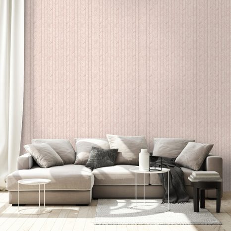 SAMOLEPÍCÍ FOTOTAPETA JEMNÉ RŮŽOVÉ GEOMETRICKÉ VZORY - VZOROVANÉ TAPETY - TAPETY