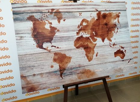 TABLOU CONTURUL DE HARTA PE FUNDAL DIN LEMN - TABLOURI CU HĂRȚI - TABLOURI