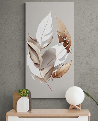 CANVAS PRINT COPPER LEAVES WITH A TOUCH OF MINIMALISM - PICTURES - 🔥 TOTAL SALE 🔥