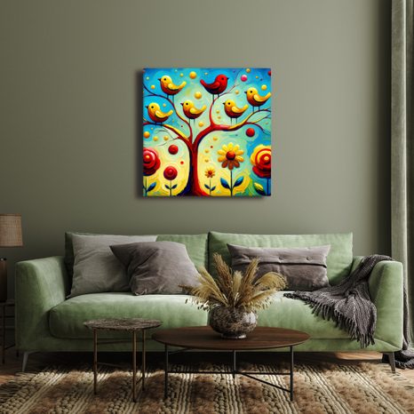 WANDBILD BLUMEN UND LEBENSBAUM - BILDER BÄUME DES LEBENS - BILDER