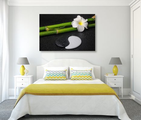 OBRAZ SPA ZÁTIŠÍ A KAMENY JIN A JANG - OBRAZY FENG SHUI - OBRAZY